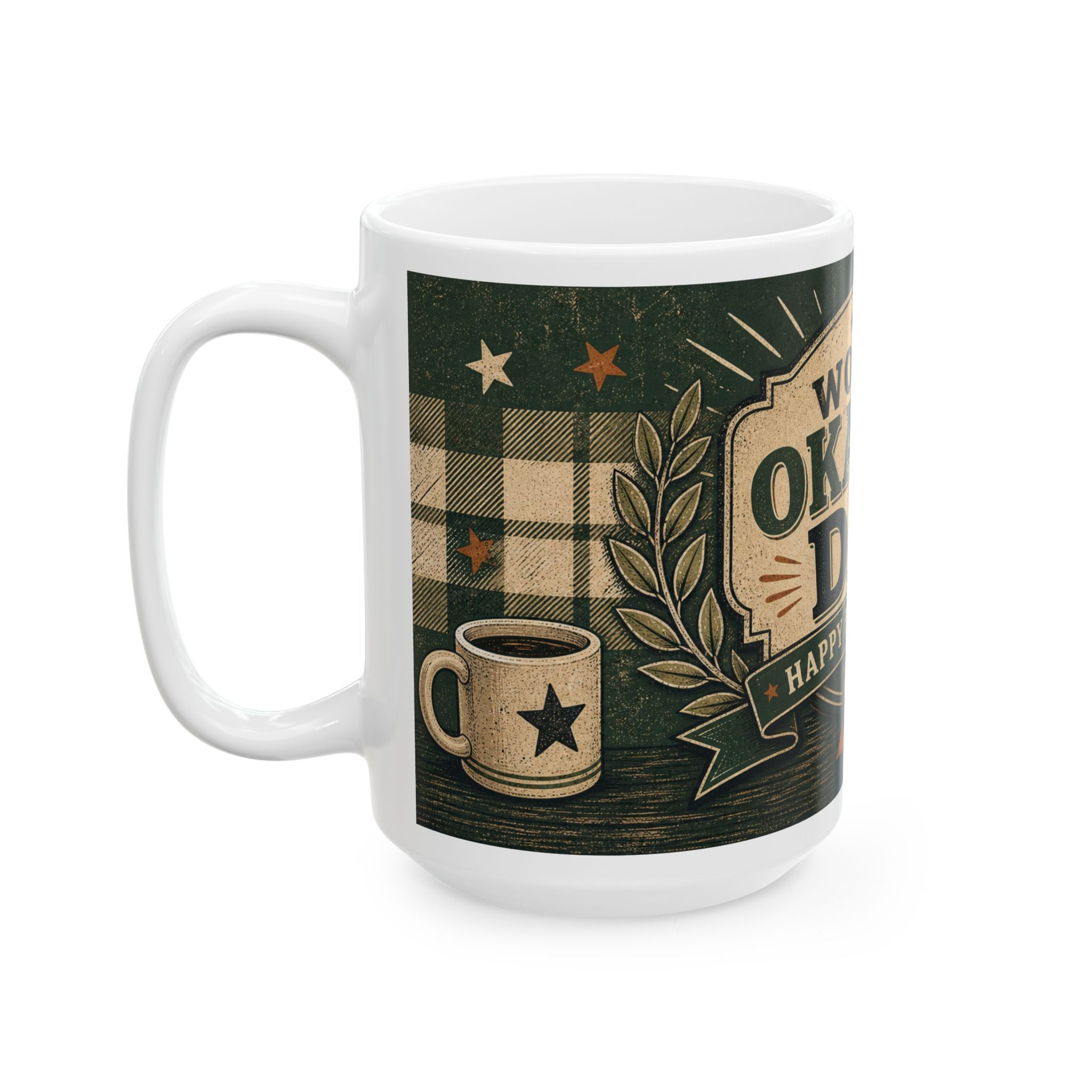 World's Okayest Dad Father's Day Coffee Mug | Dad Gift | Ceramic 11oz 15oz Cup