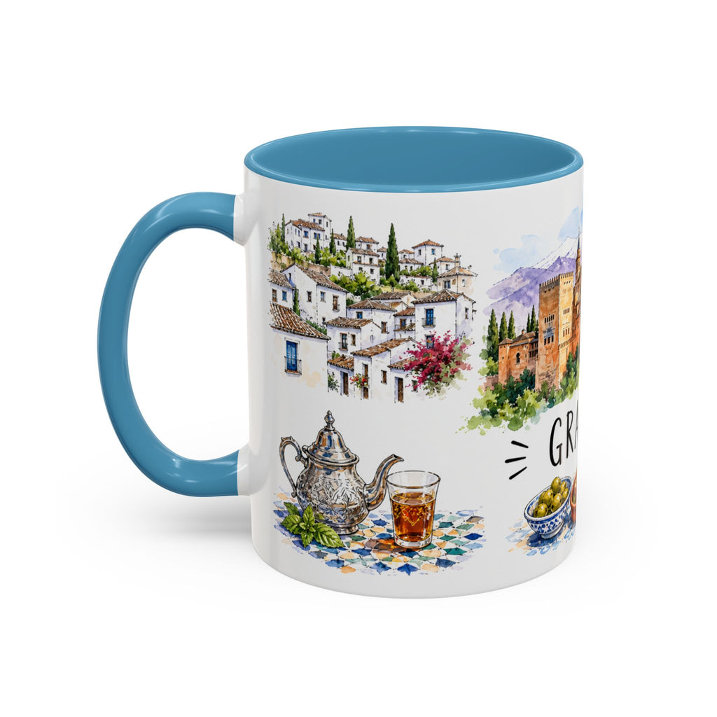 Granada Illustrated Travel Mug | City Souvenir Accent Coffee Mug | 11oz 15oz Ceramic Cup