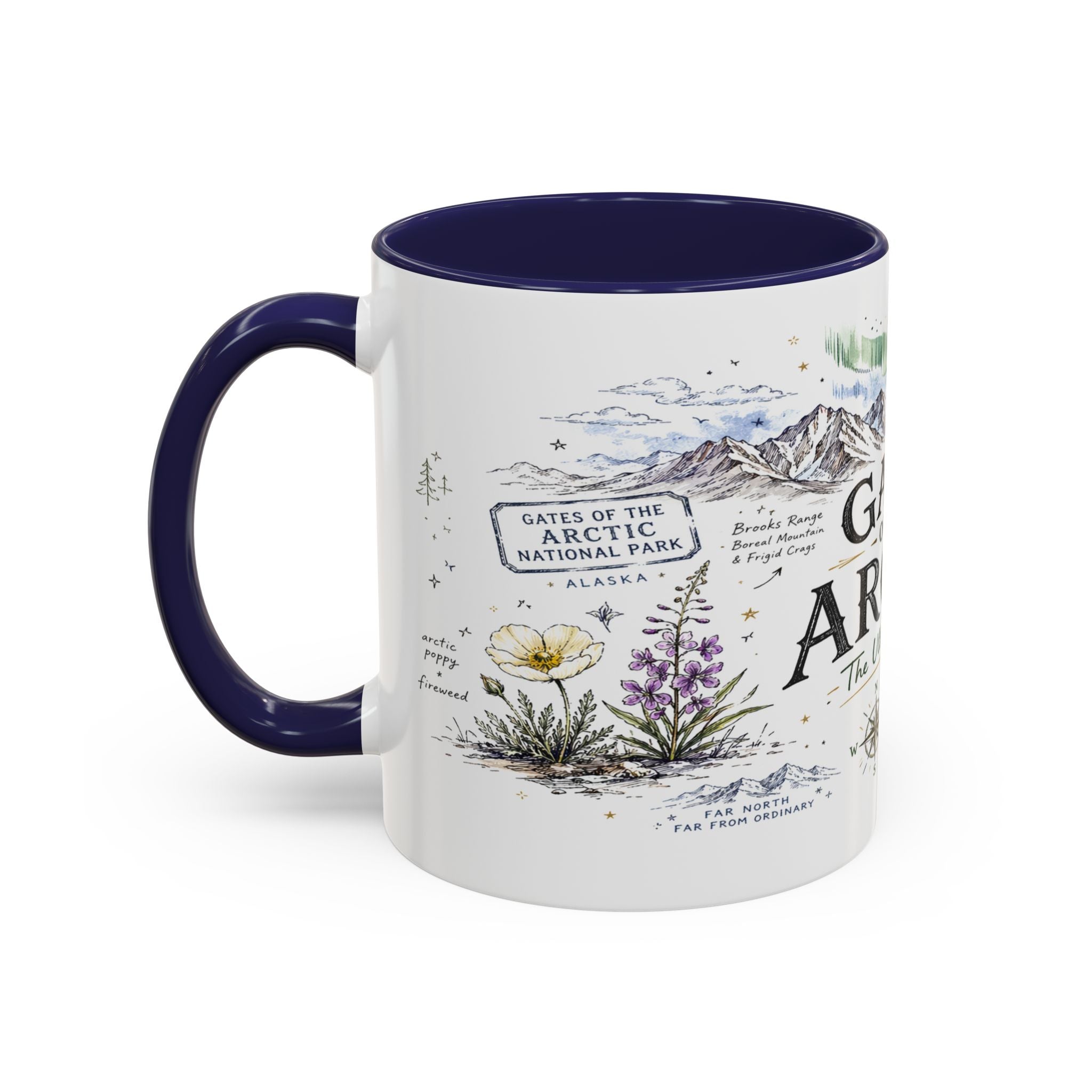 Gates of the Arctic National Park Coffee Mug | Alaska Arctic Wilderness Gift | Accent Color Ceramic 11oz 15oz