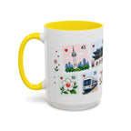 Seoul Coffee Mug | Postage Stamp Collage Mug | Travel Souvenir Accent Cup 11oz 15oz