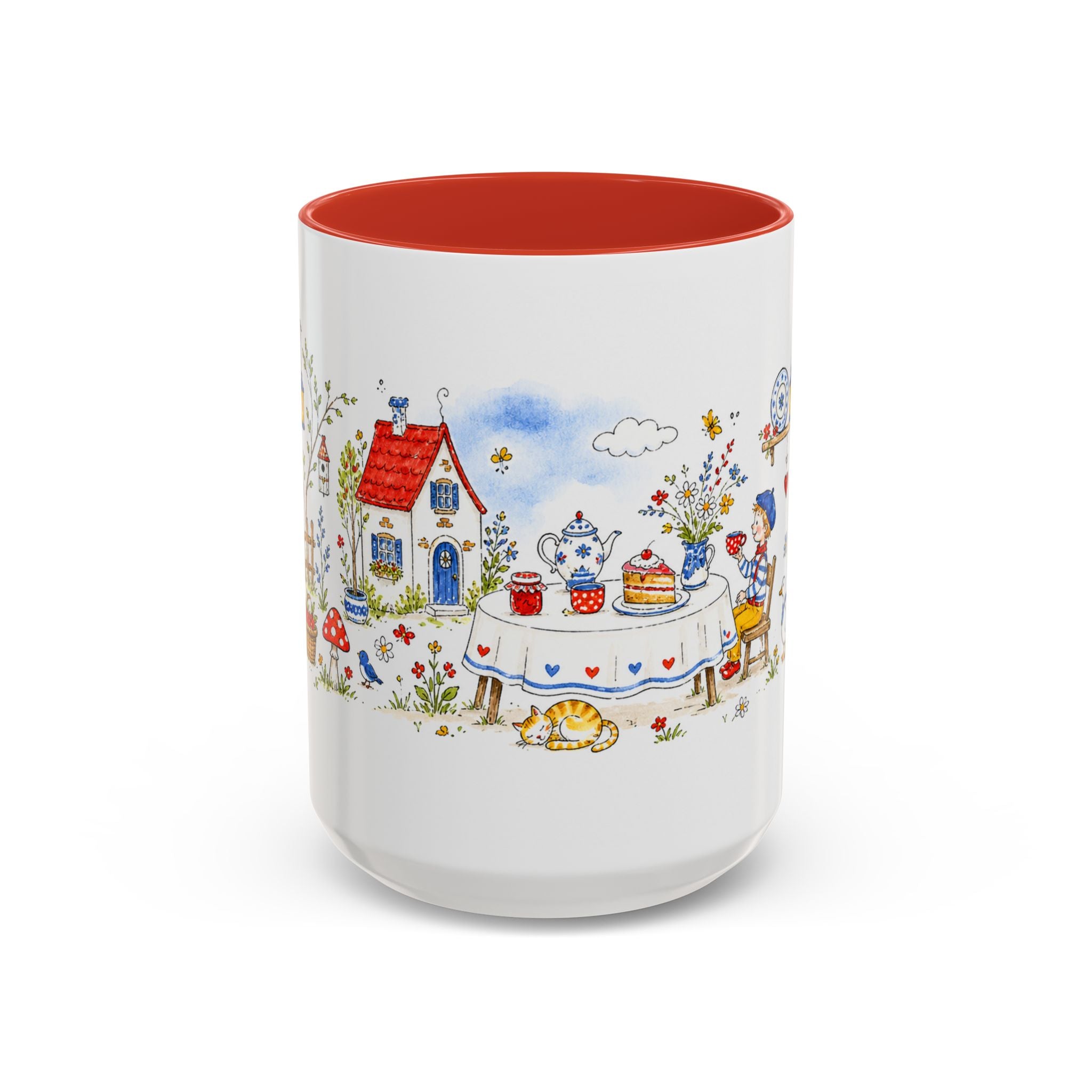 Storybook Cottage Breakfast Mug | Hand Painted Fairy Tale Accent Coffee Mug