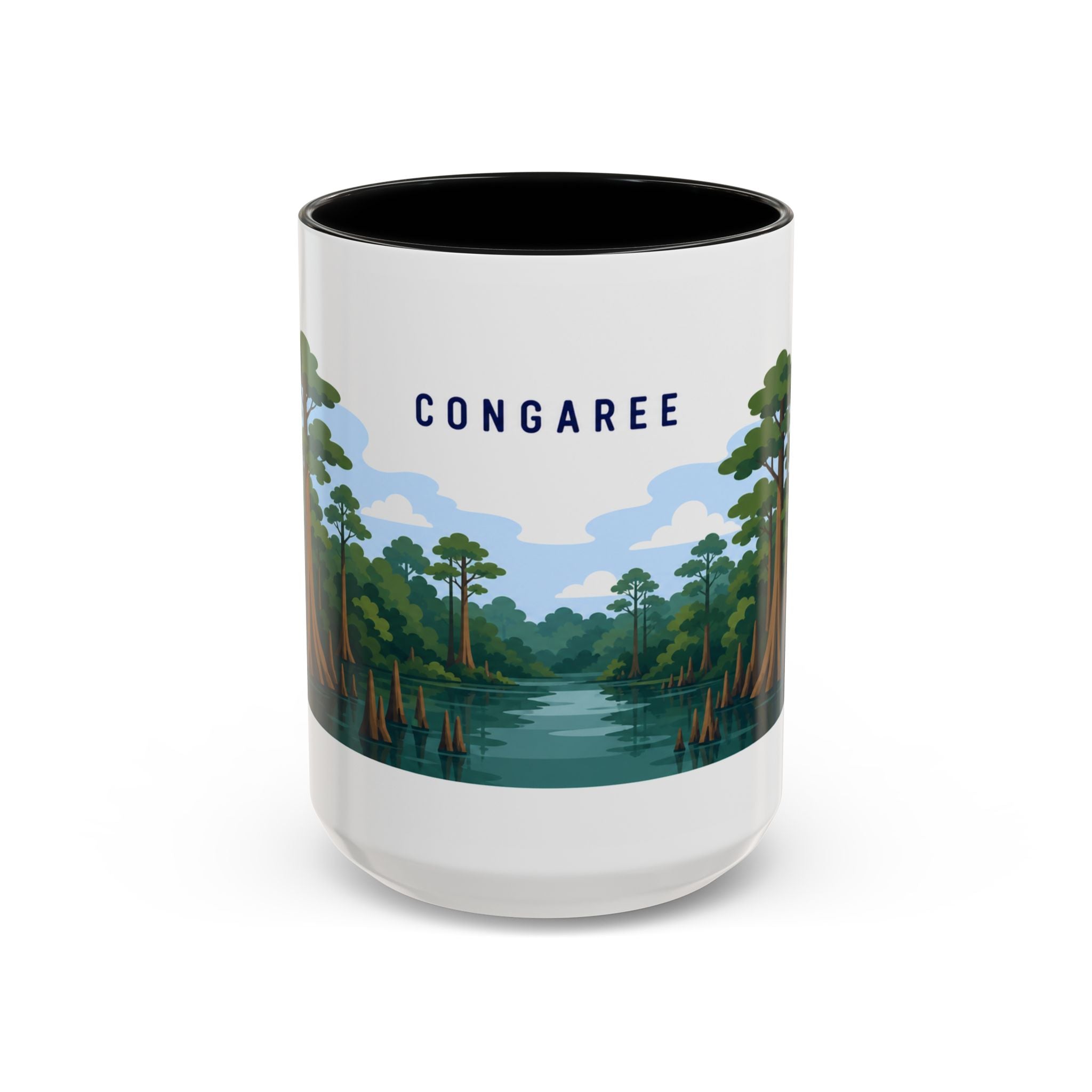 Congaree National Park Coffee Mug | Solid Color Block Park Souvenir | 11oz 15oz Accent Mug