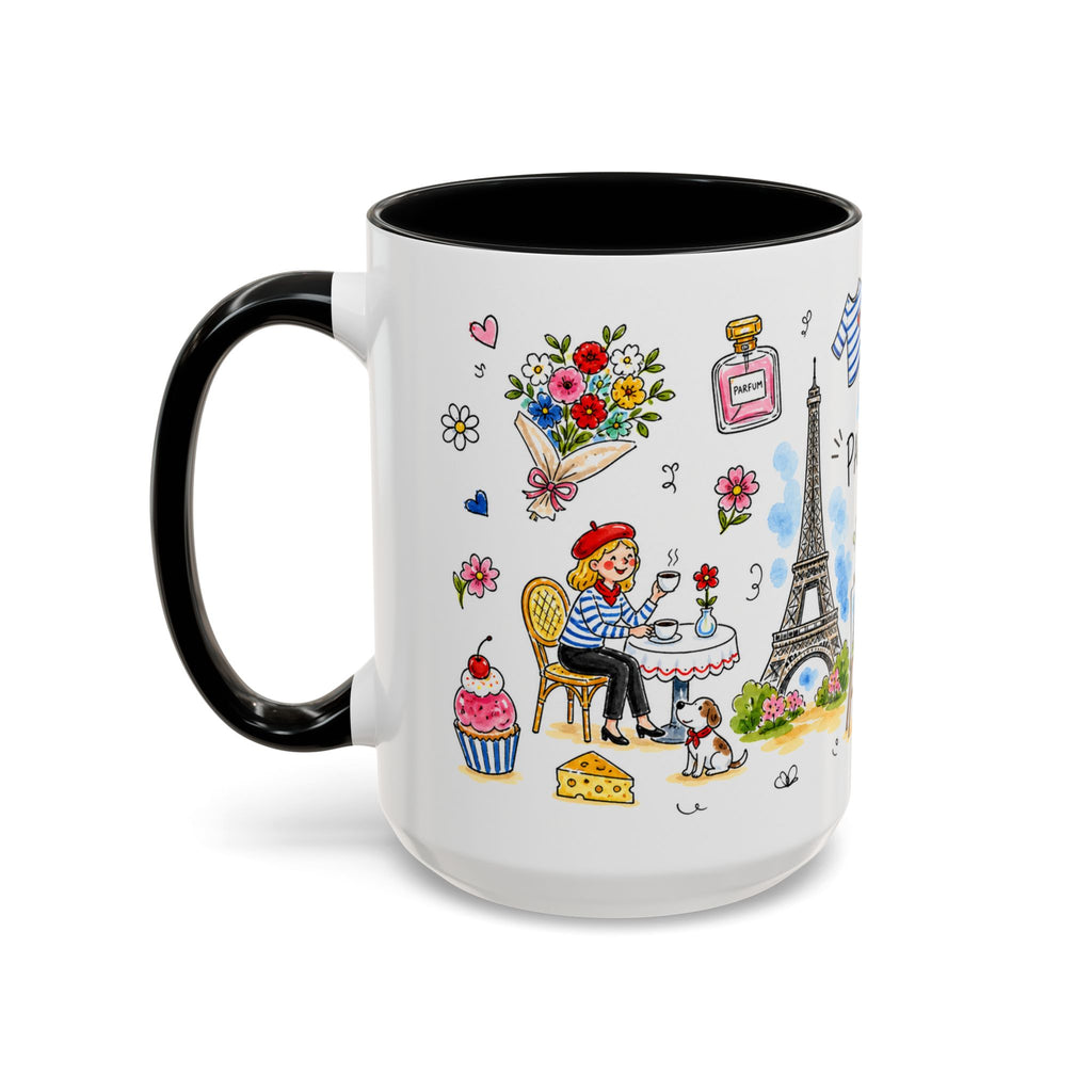 Paris Travel Mug | European City Souvenir Accent Coffee Mug | 11oz 15oz Ceramic Cup
