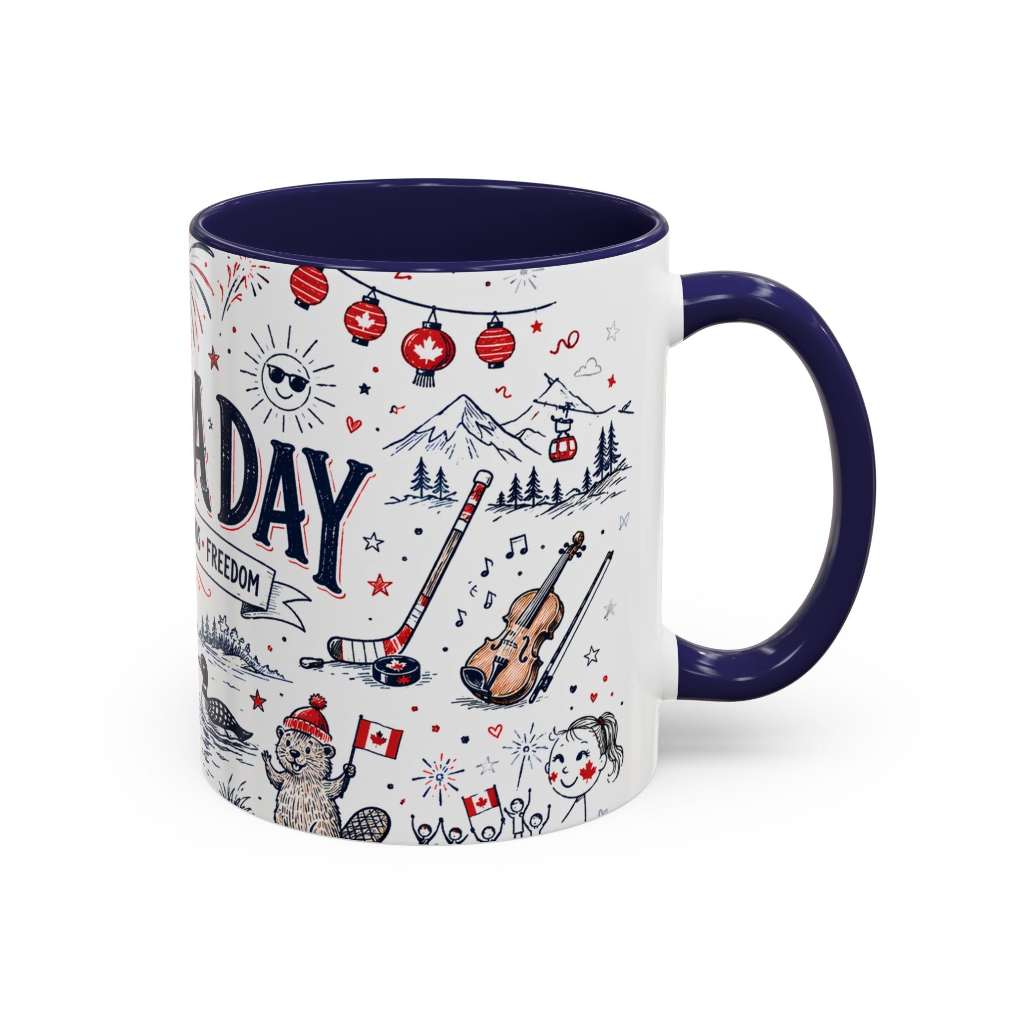 Canada Day Coffee Mug | Canadian Pride Gift | Accent Color Ceramic 11oz 15oz