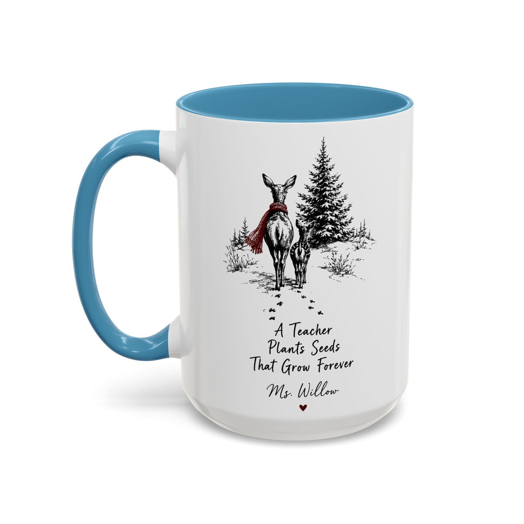 Personalized Deer Teacher Mug | You're Deer to My Heart | Custom Name Teacher Gift | 11oz 15oz
