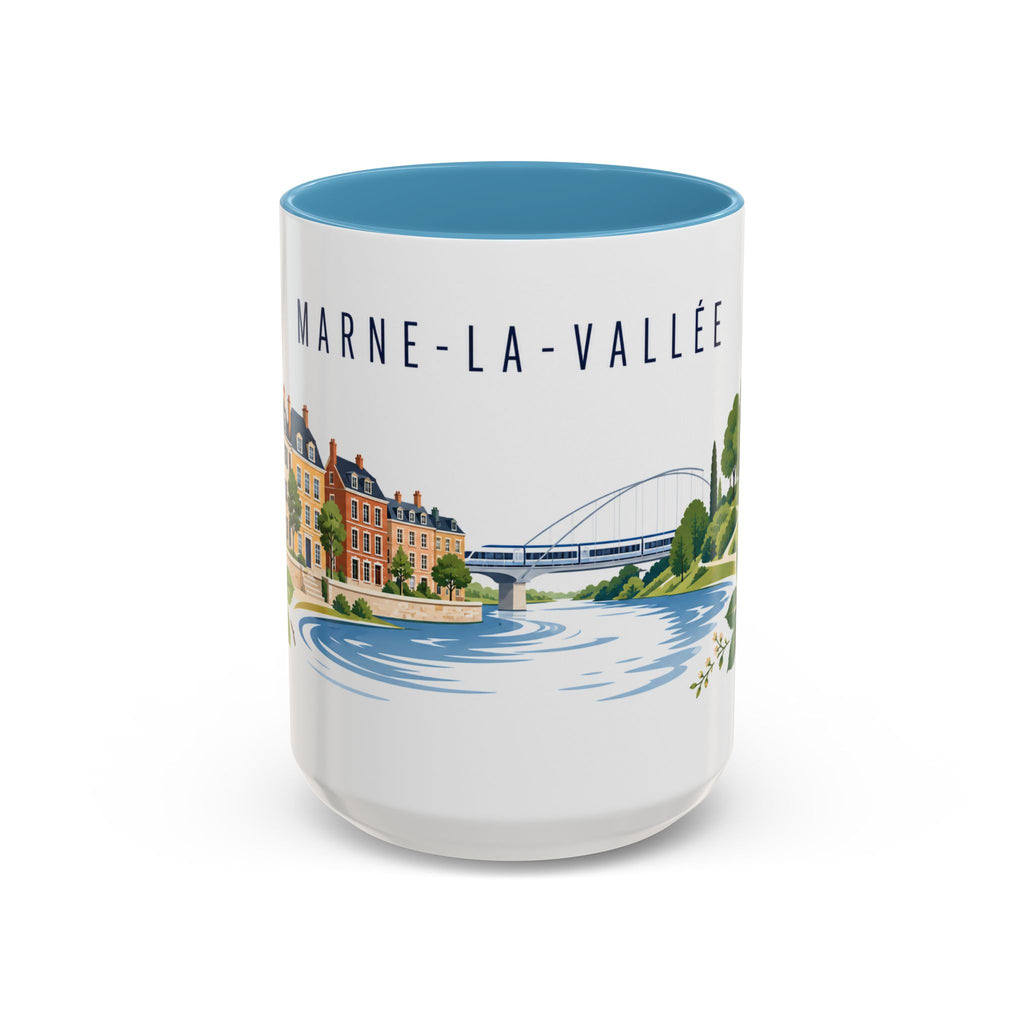 Marne-La-Vallée Coffee Mug | France Travel Souvenir | Porcelain Decal City Gift | 11oz 15oz Accent Mug