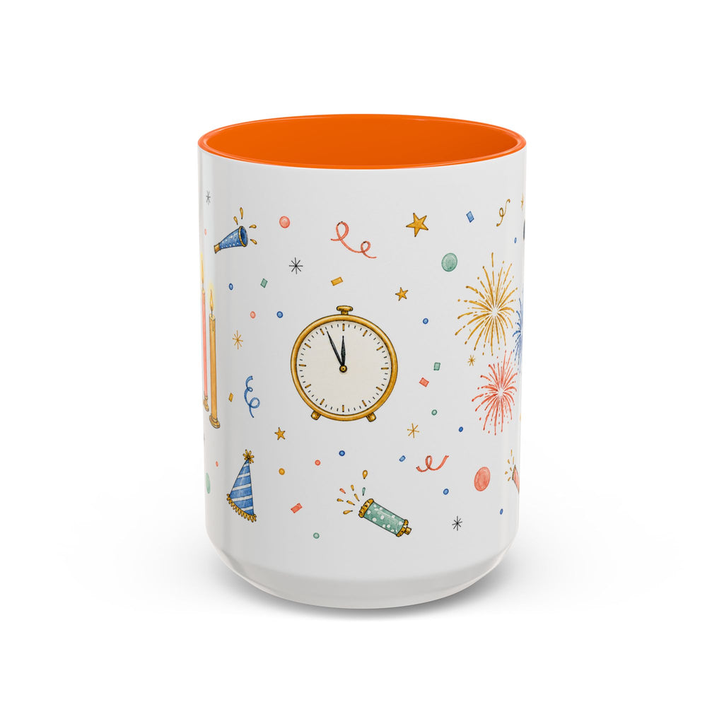New Year Midnight Mug | Candle Firework Watercolor Party Gift | Accent Cup 11oz 15oz