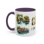 San Antonio Illustrated Travel Mug | City Souvenir Accent Coffee Mug | 11oz 15oz Ceramic Cup