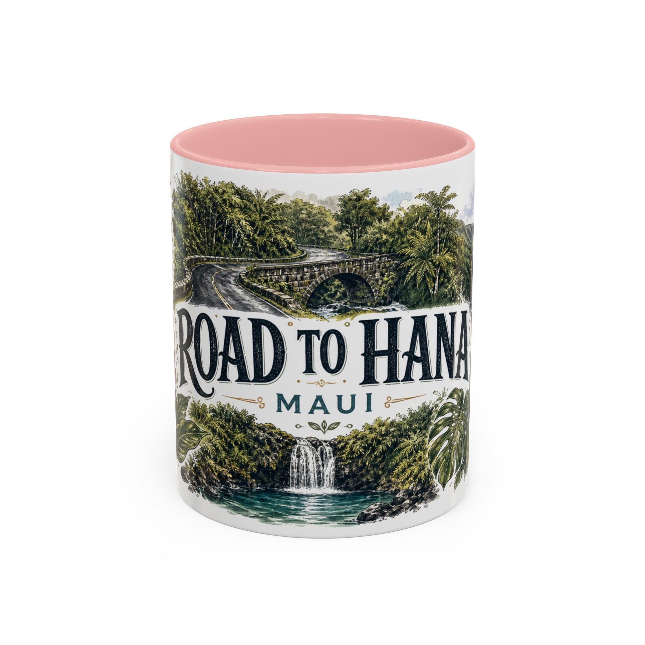 Road to Hana Mug, Maui Travel Souvenir, Bucket List Gift, Accent Ceramic Coffee Mug 11oz 15oz