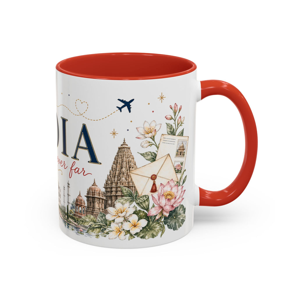 India Home Country Mug | Moving Away Gift | Long Distance Friendship | 11 oz 15 oz Accent Mug