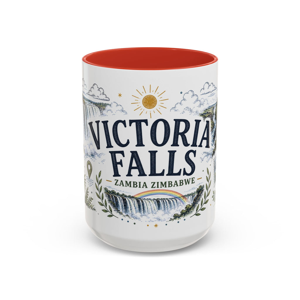 Victoria Falls Coffee Mug | Travel Destination Souvenir Gift | Accent Color Ceramic 11oz 15oz