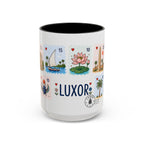 Luxor Coffee Mug | Postage Stamp Collage Mug | Travel Souvenir Accent Cup 11oz 15oz