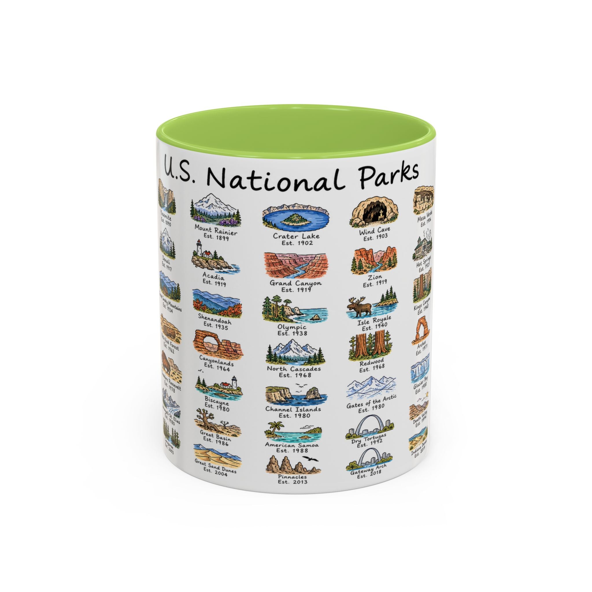 63 National Parks Mug | U.S. Parks Coffee Cup | Park Bucket List Gift | Road Trip Hiking Camping Souvenir