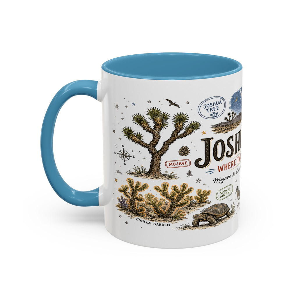 Joshua Tree Coffee Mug | National Park Desert Camping Gift | Accent Color Ceramic 11oz 15oz