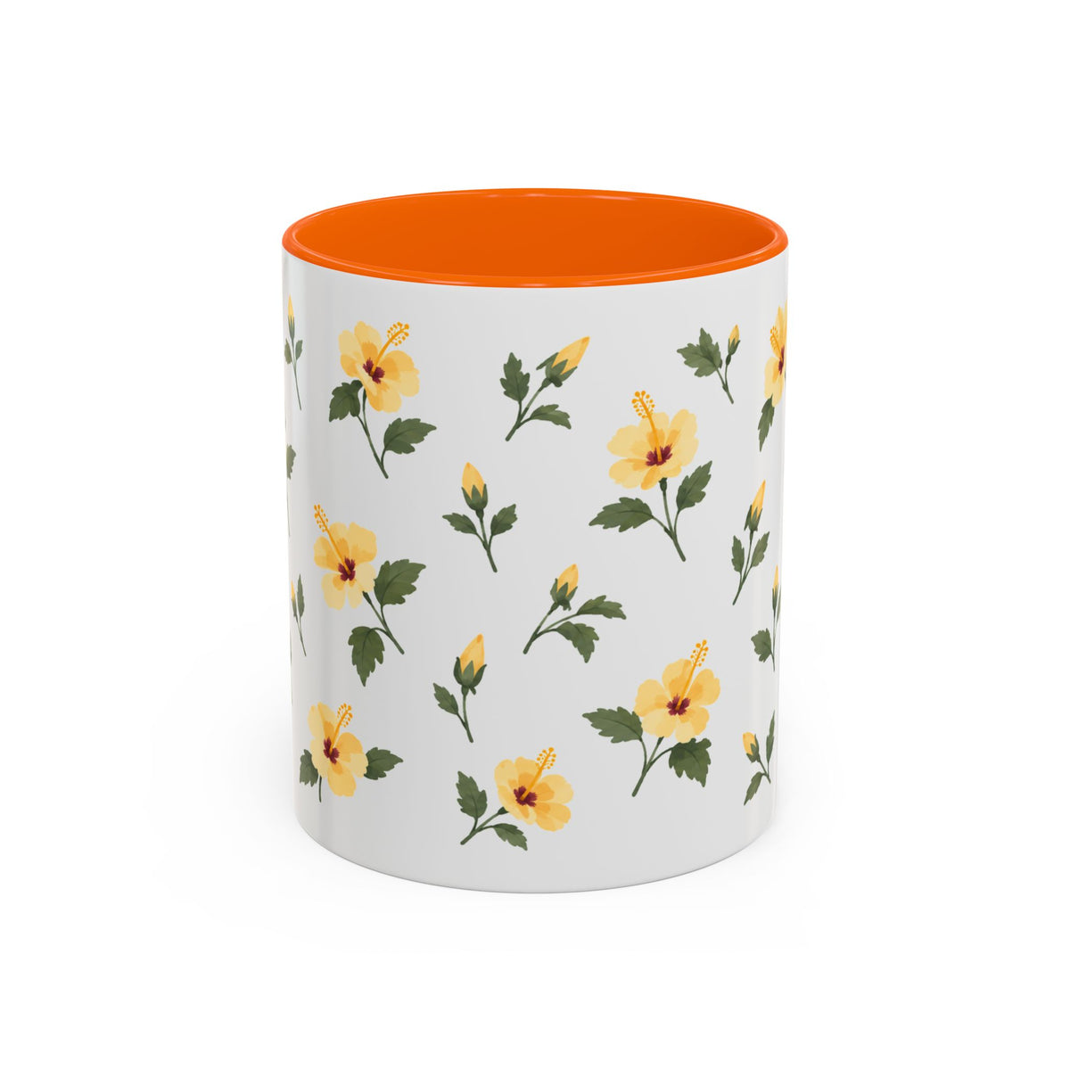 Hawaii Yellow hibiscus Mug, State Flower Floral Coffee Cup, 11oz Botanical Gift