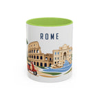 Rome Coffee Mug | Italy Travel Souvenir | Porcelain Decal City Gift | 11oz 15oz Accent Mug