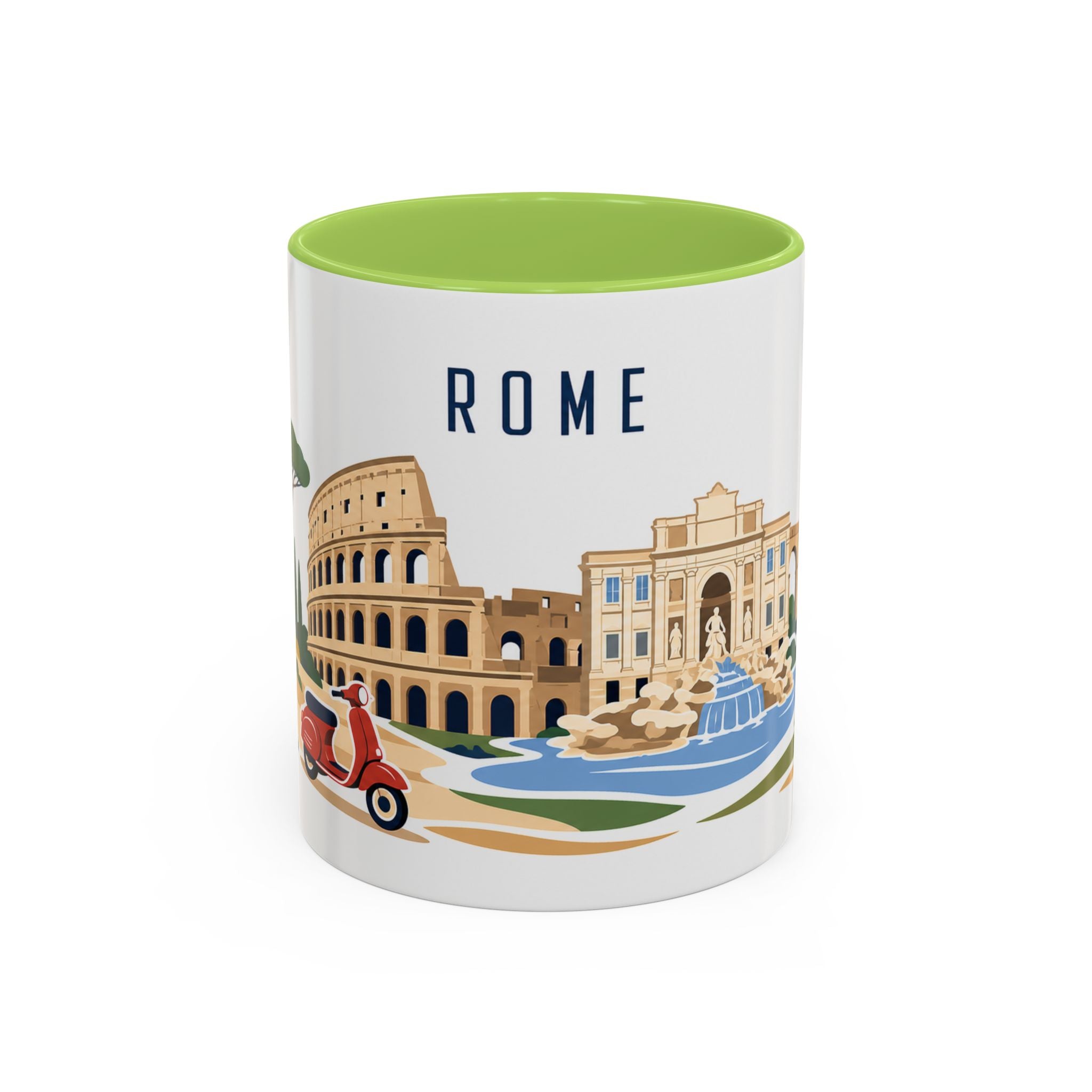 Rome Coffee Mug | Italy Travel Souvenir | Porcelain Decal City Gift | 11oz 15oz Accent Mug