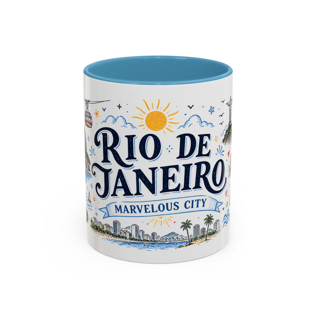 Rio de Janeiro Coffee Mug | Brazil Souvenir Travel Gift | Accent Color Ceramic 11oz 15oz