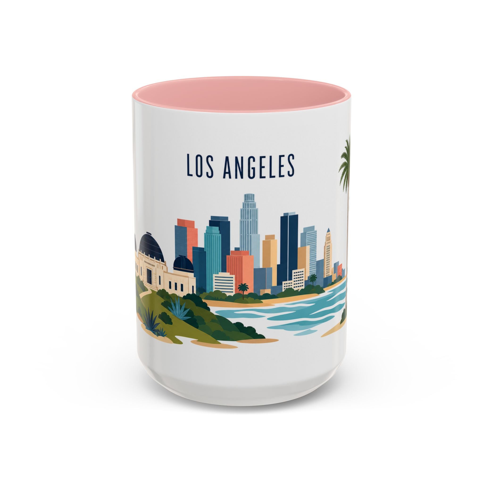 Los Angeles Coffee Mug | United States Travel Souvenir | Porcelain Decal City Gift | 11oz 15oz Accent Mug