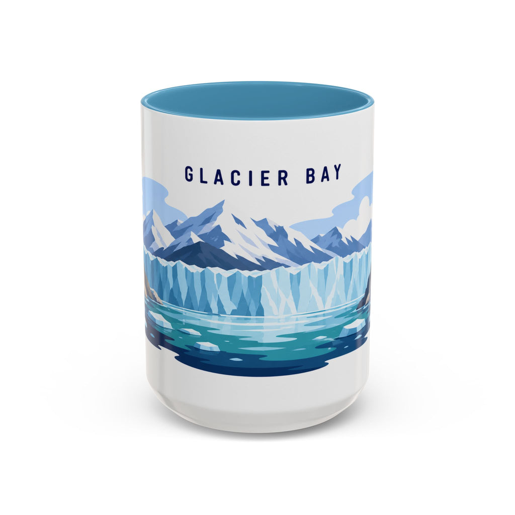 Glacier Bay National Park Coffee Mug | Solid Color Block Park Souvenir | 11oz 15oz Accent Mug