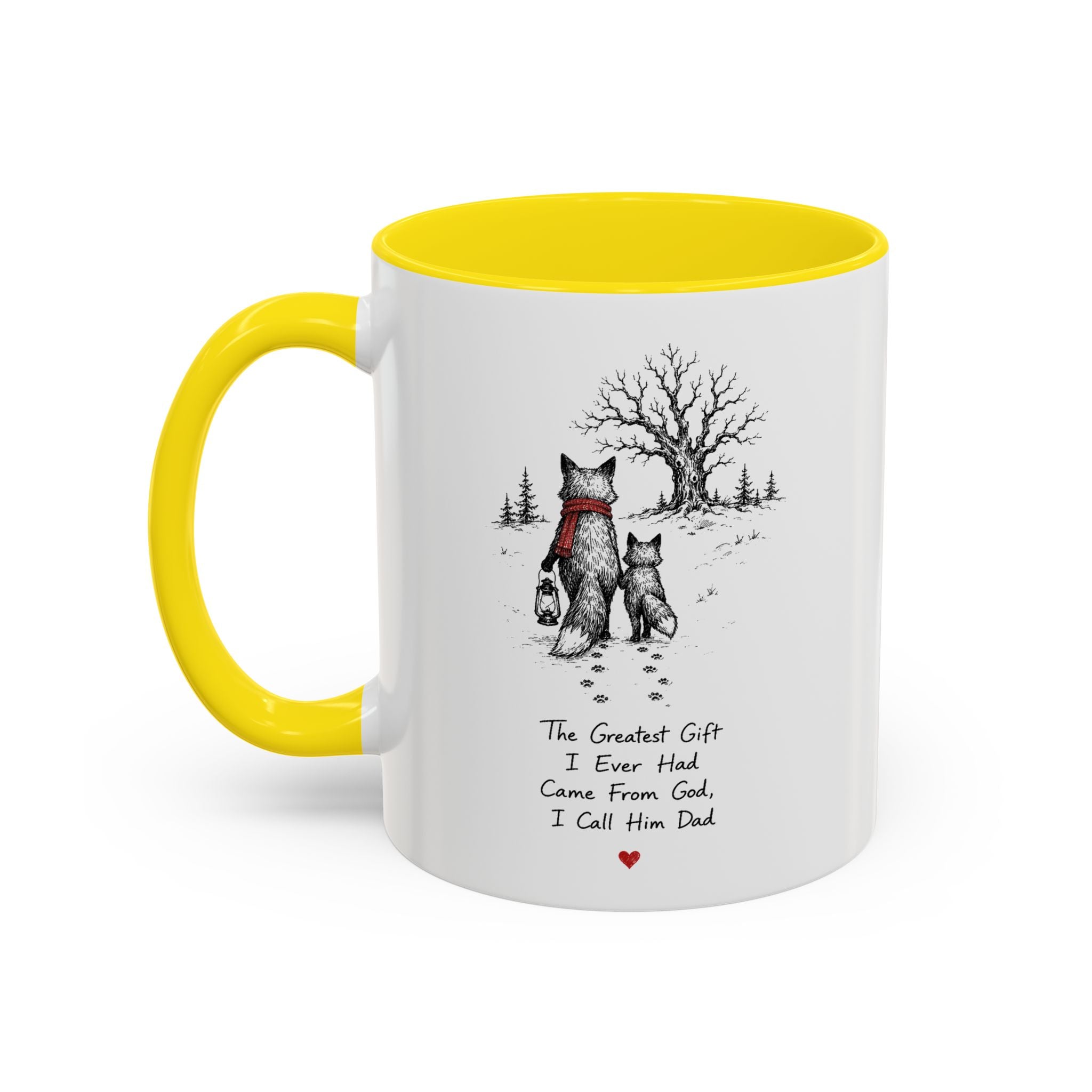 Clever Fox Dad Mug | Father's Day Gift, Accent Ceramic Coffee Cup (11oz or 15oz)