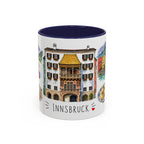 Innsbruck Illustrated Travel Mug | City Souvenir Accent Coffee Mug | 11oz 15oz Ceramic Cup