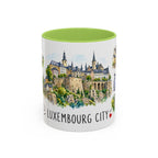 Luxembourg City Illustrated Travel Mug | City Souvenir Accent Coffee Mug | 11oz 15oz Ceramic Cup