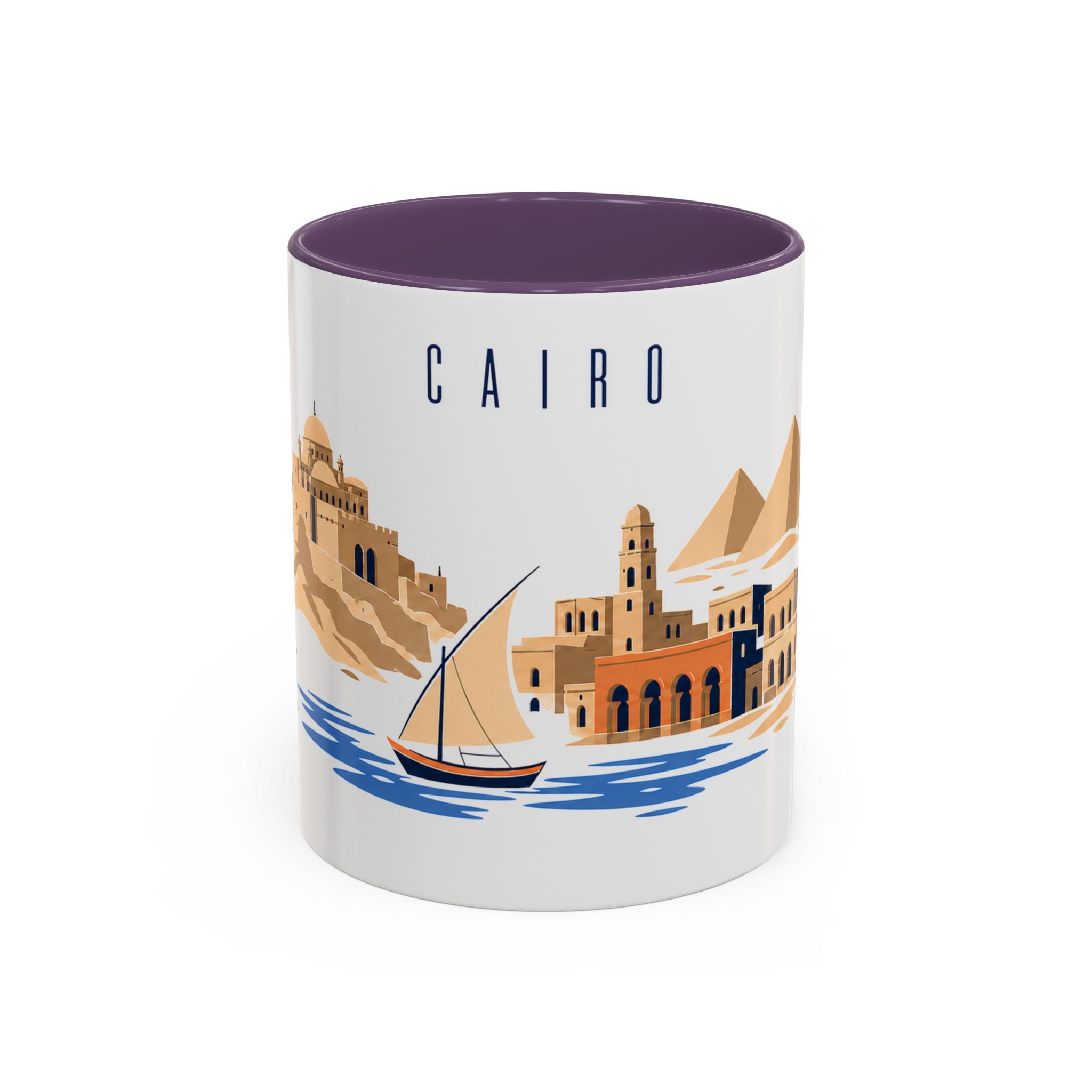 Cairo Coffee Mug | Egypt Travel Souvenir | Porcelain Decal City Gift | 11oz 15oz Accent Mug