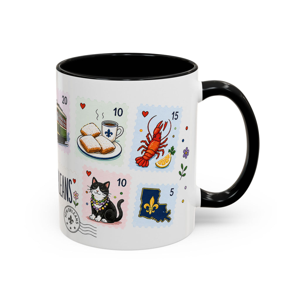New Orleans Coffee Mug | Postage Stamp Collage Mug | Travel Souvenir Accent Cup 11oz 15oz