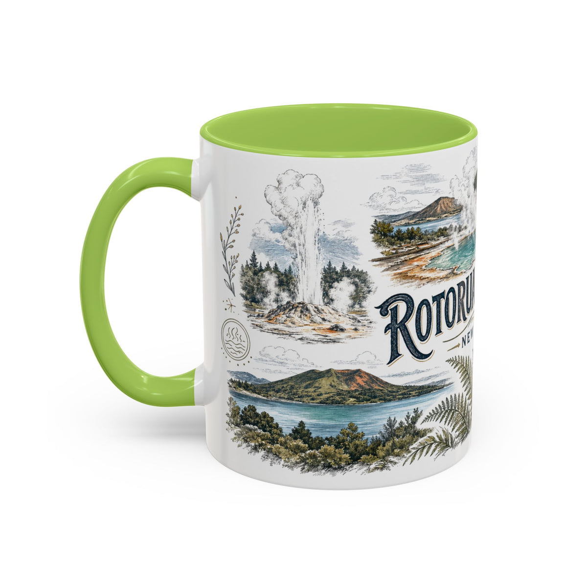 Rotorua Geothermal Mug, New Zealand Travel Souvenir, Bucket List Gift, Accent Ceramic Coffee Mug 11oz 15oz