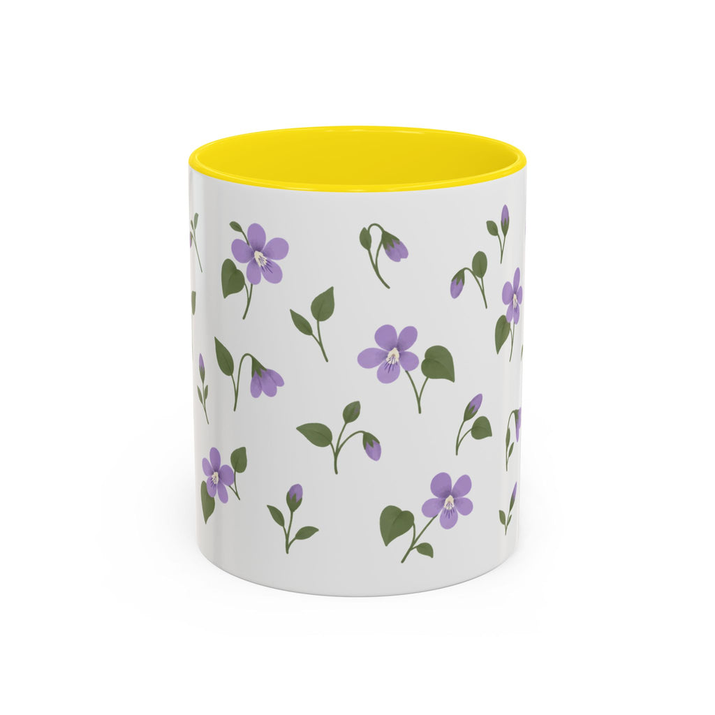 Illinois Violet Mug, State Flower Floral Coffee Cup, 11oz Botanical Gift