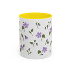 Illinois Violet Mug, State Flower Floral Coffee Cup, 11oz Botanical Gift