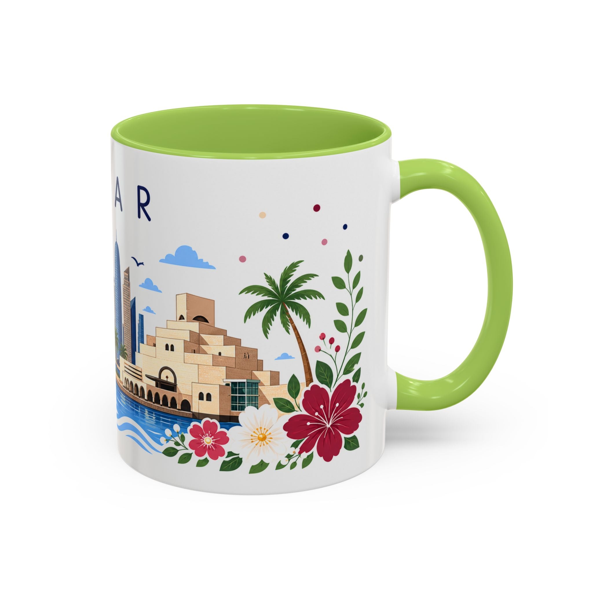 Qatar Coffee Mug | Travel Souvenir Accent Mug | Place Gift Ceramic Cup 11oz 15oz