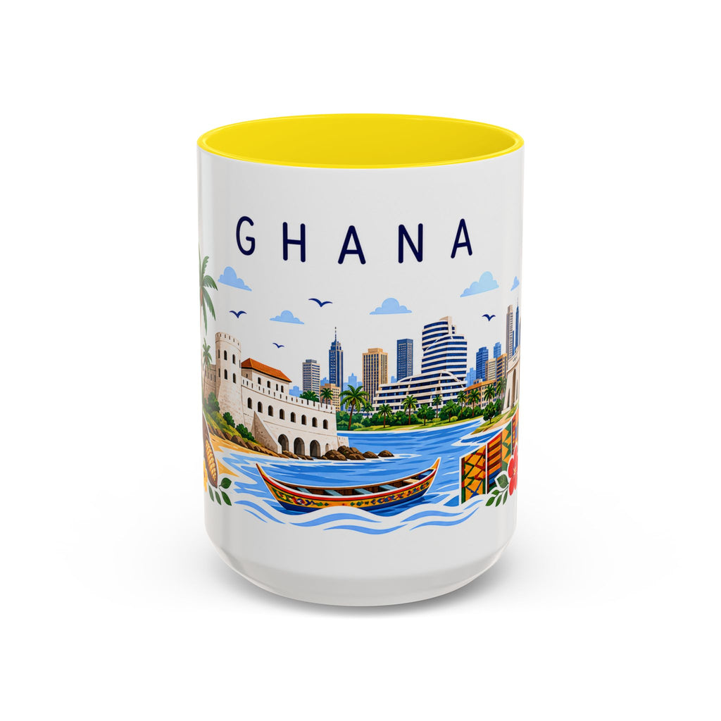 Ghana Coffee Mug | Travel Souvenir Accent Mug | Place Gift Ceramic Cup 11oz 15oz