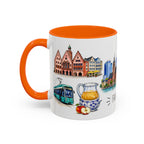 Frankfurt Illustrated Travel Mug | City Souvenir Accent Coffee Mug | 11oz 15oz Ceramic Cup