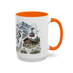 Swiss Alps Coffee Mug | Travel Destination Souvenir Gift | Accent Color Ceramic 11oz 15oz
