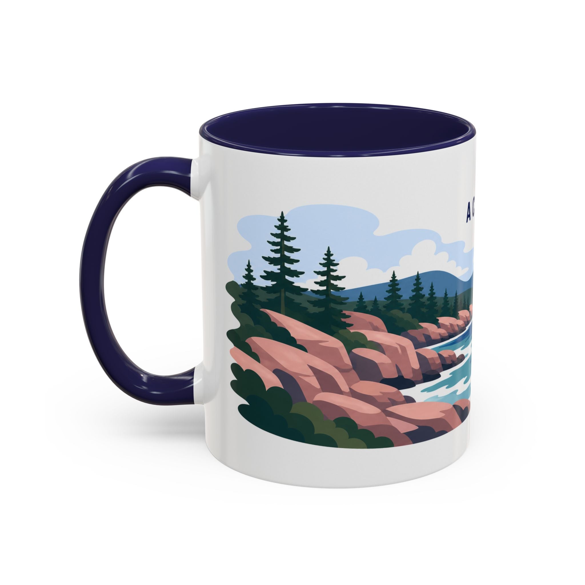 Acadia National Park Coffee Mug | Solid Color Block Park Souvenir | 11oz 15oz Accent Mug