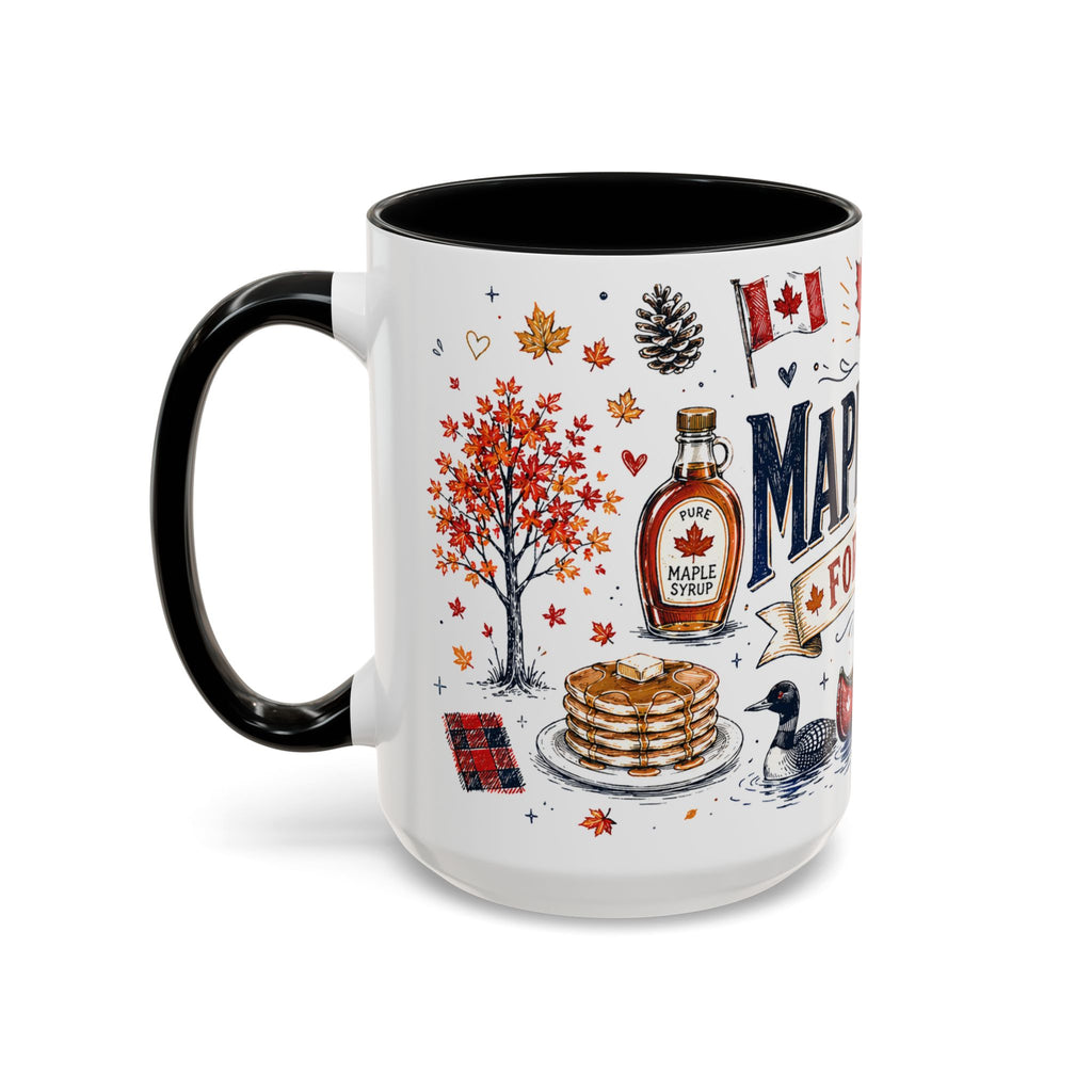 Maple Leaf Forever Coffee Mug | Canadian Pride Gift | Accent Color Ceramic 11oz 15oz
