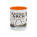 Gateway Arch National Park Coffee Mug | Missouri St. Louis Landmark Gift | Accent Color Ceramic 11oz 15oz