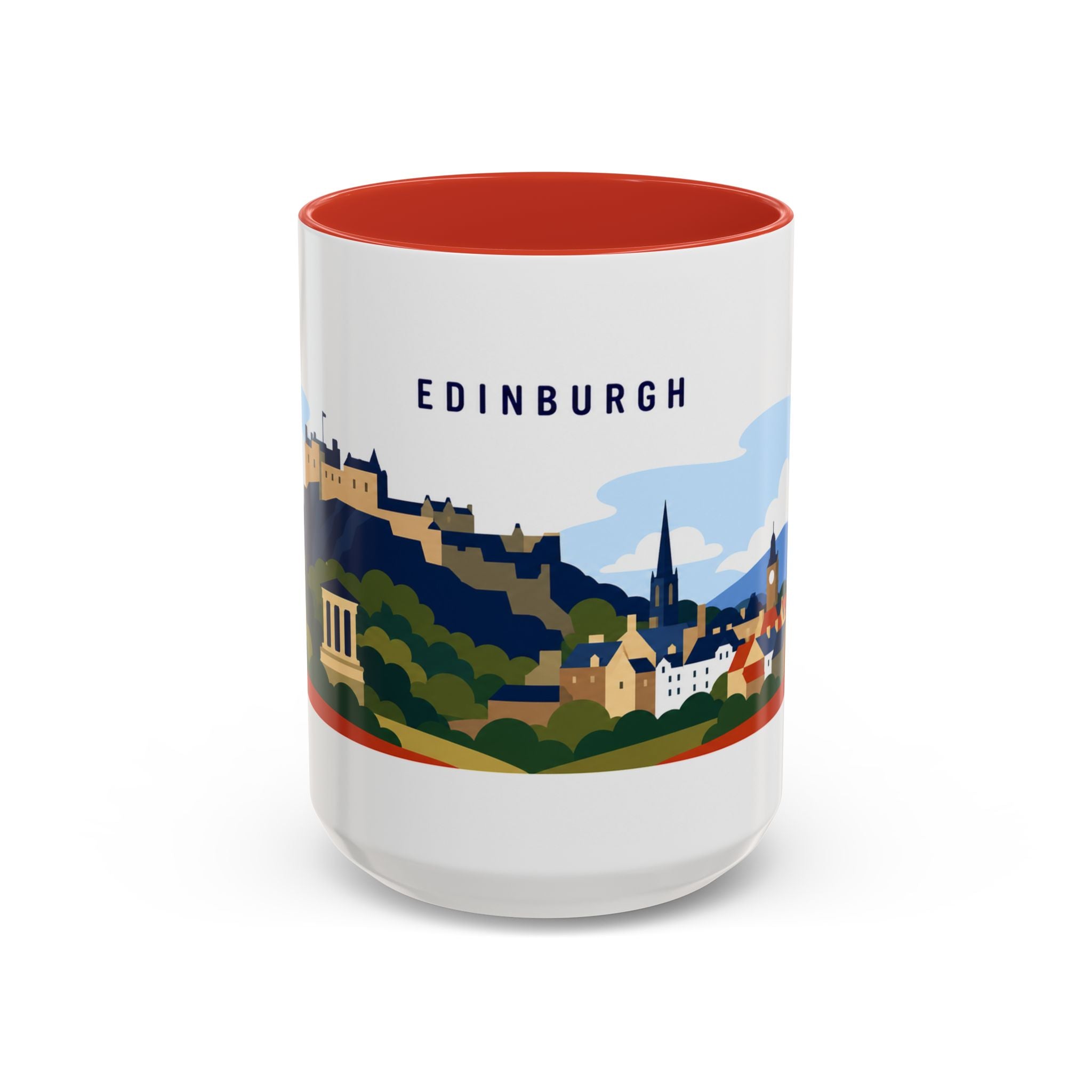 Edinburgh Coffee Mug | Travel Destination Souvenir Gift | Accent Color Ceramic 11oz 15oz