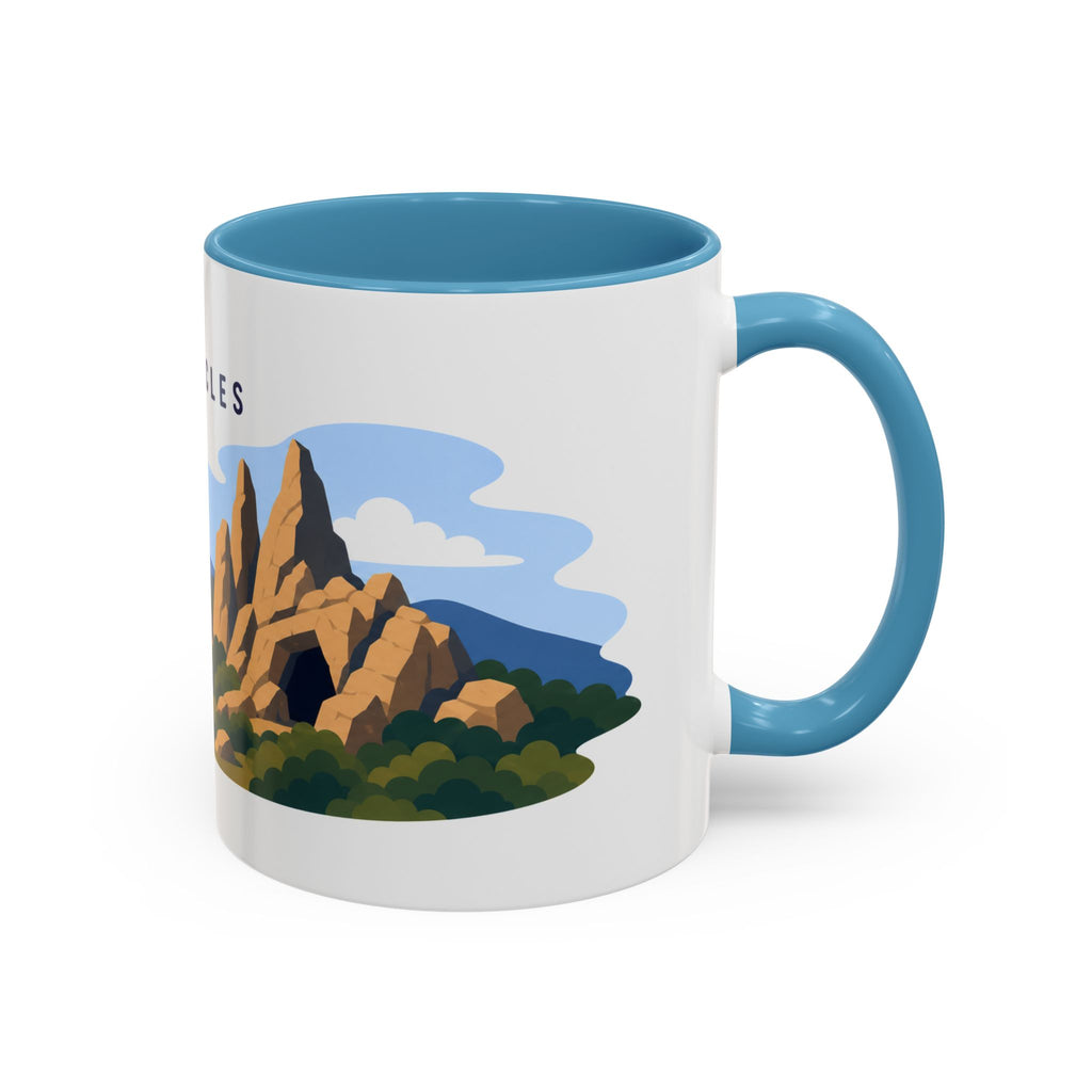 Pinnacles National Park Coffee Mug | Solid Color Block Park Souvenir | 11oz 15oz Accent Mug