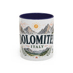 Dolomites Coffee Mug | Travel Destination Souvenir Gift | Accent Color Ceramic 11oz 15oz