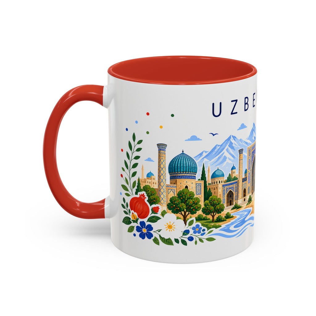 Uzbekistan Coffee Mug | Travel Souvenir Accent Mug | Place Gift Ceramic Cup 11oz 15oz