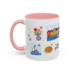 Copenhagen Coffee Mug | Postage Stamp Collage Mug | Travel Souvenir Accent Cup 11oz 15oz