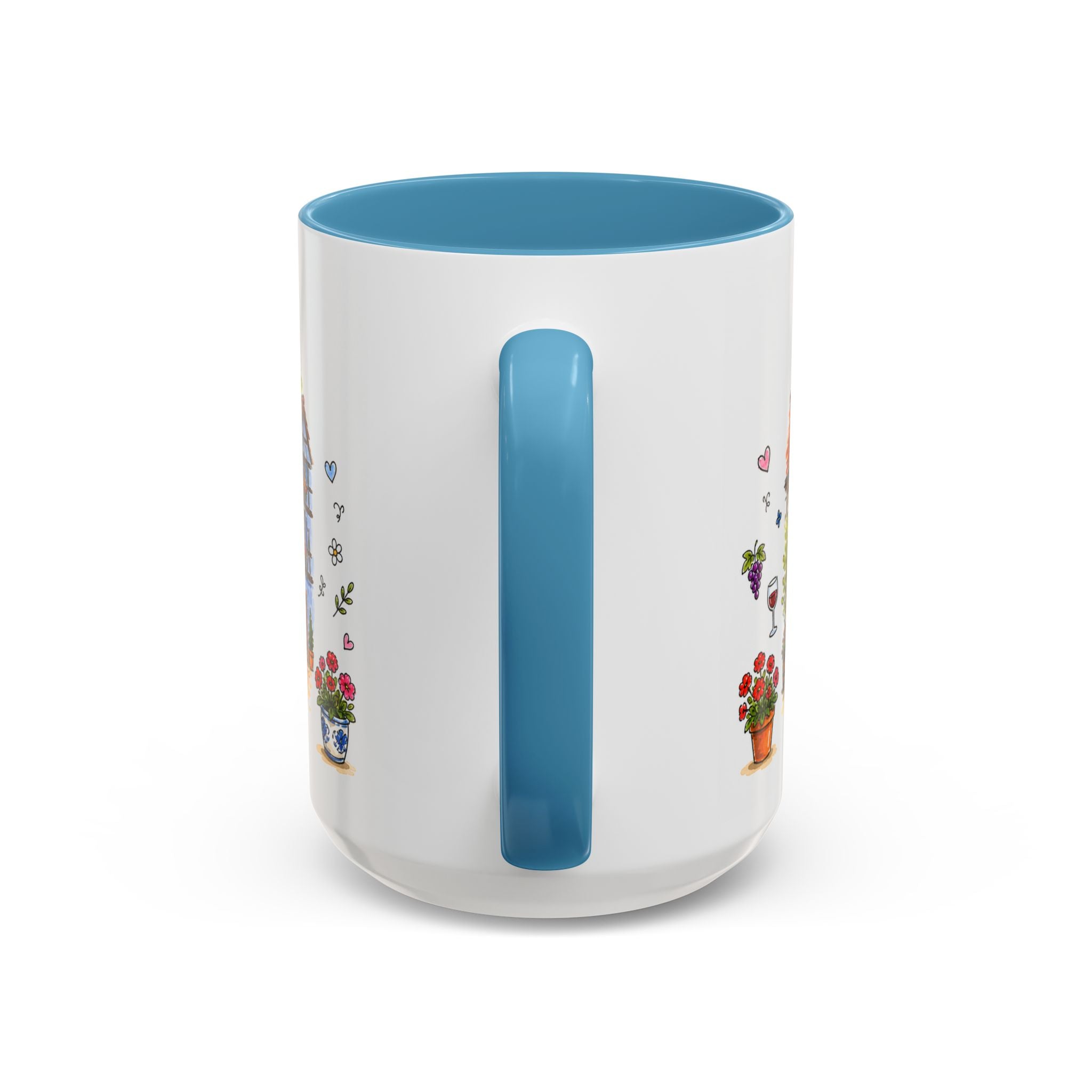 Kaysersberg Illustrated Travel Mug | France Souvenir Accent Coffee Mug | 11oz 15oz Ceramic Cup