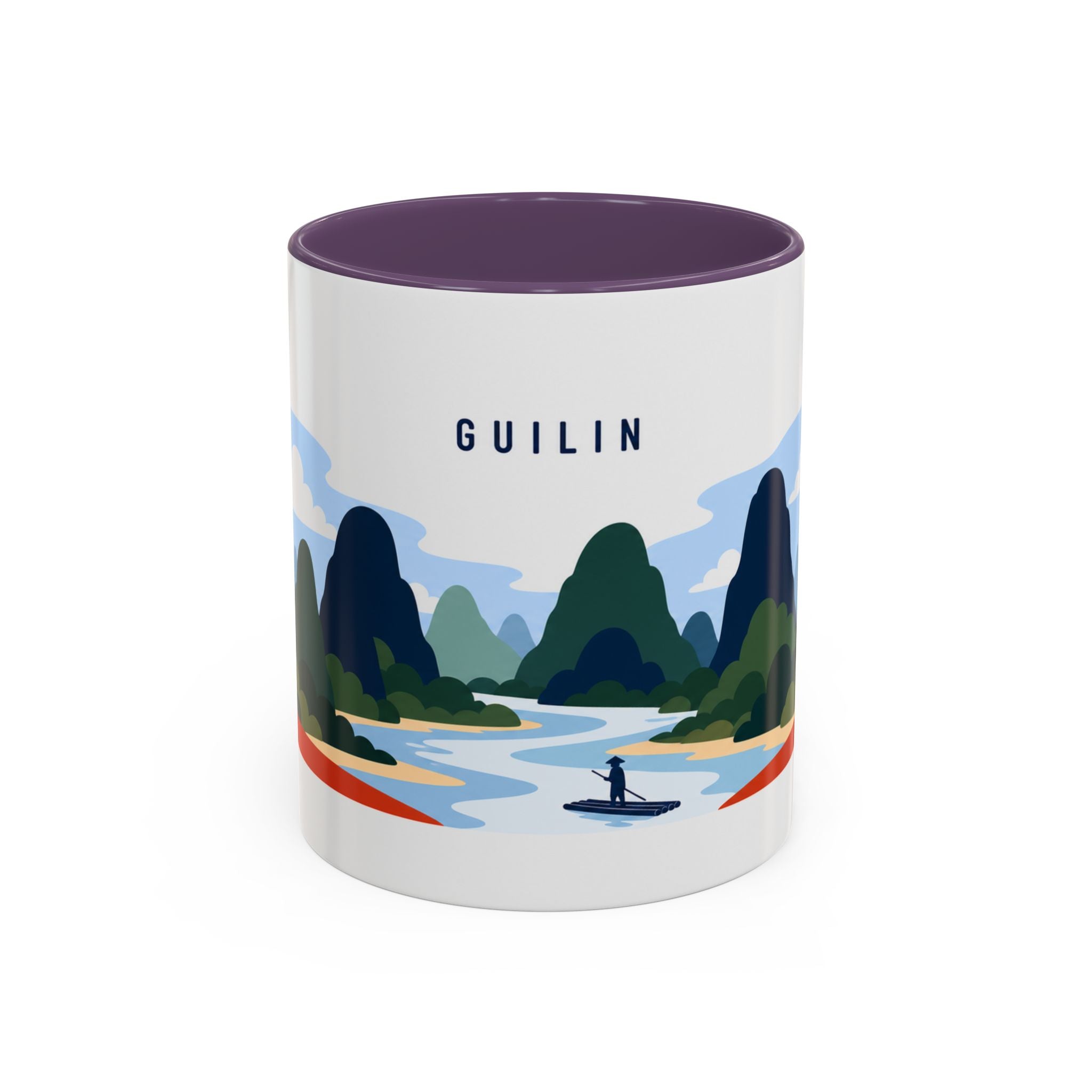 Guilin Coffee Mug | Travel Destination Souvenir Gift | Accent Color Ceramic 11oz 15oz