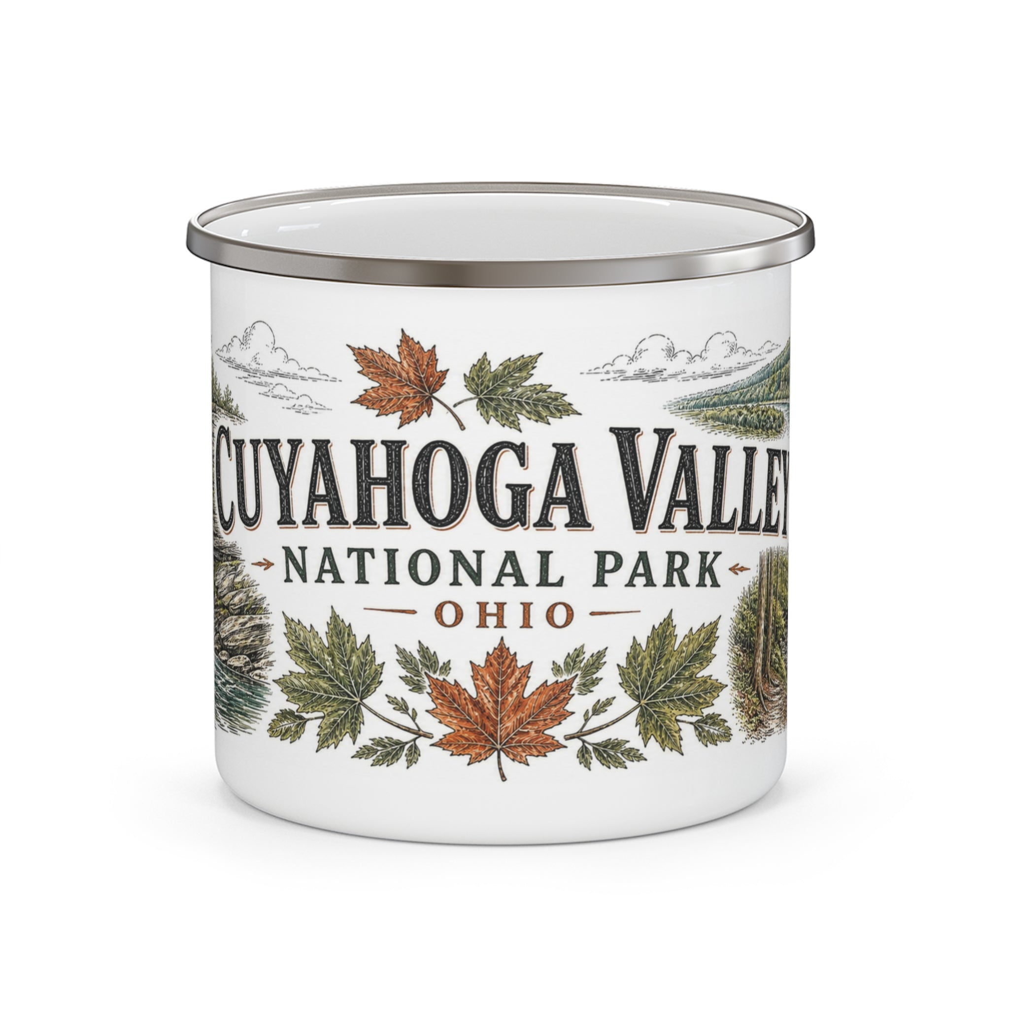 Cuyahoga Valley National Park Vintage Enamel Camping Mug | 12oz National Park Hiking Gift