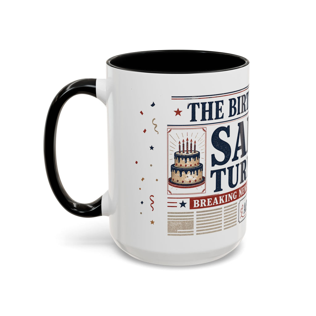 Birthday Newspaper Mug | Custom Name Age Date Gift | The Birthday Times Coffee Cup 11oz 15oz