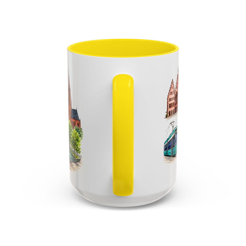 Frankfurt Illustrated Travel Mug | City Souvenir Accent Coffee Mug | 11oz 15oz Ceramic Cup