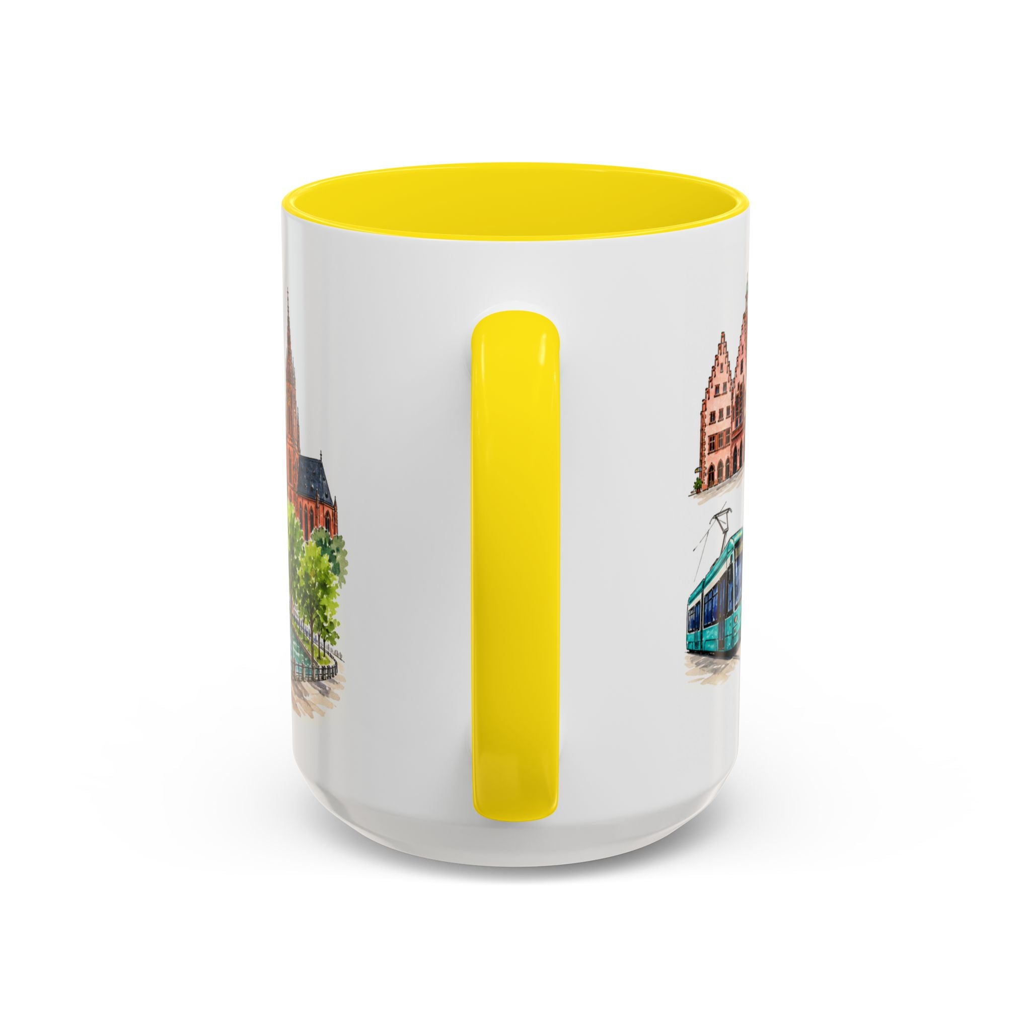 Frankfurt Illustrated Travel Mug | City Souvenir Accent Coffee Mug | 11oz 15oz Ceramic Cup